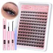 Natural Lash Clusters Kit Wispy Cluster Eyelash Extensions Kit with Lash Bond an
