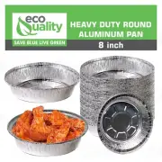 8" Round Aluminum Foil Pans Disposable Containers for Baking Meal Prep 400pc