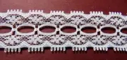 1 1/8 Inch Flat White Poly Raschel Beading Lace Trim Three Yards