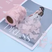 3D Butterfly Pattern Mesh Organza Ribbon Roll - Apricot Pink