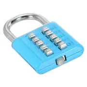 10 Digit Button Combination Padlock 5 Position Locking Mechanism Lock Blue
