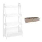 RiverRidge Home Kids 4-Tier Ladder Shelf 24" Wide Toy Organizer + Book Storage