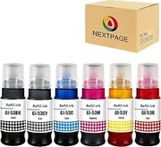 NEXTPAGE GI53 GI-53 Ink Compatible with Canon Pixma GI 53 GI-53 Ink Bottle Multipack for Pixma G650 G550 Printer Black Cyan Magenta Yellow Red Grey (6 Pack)