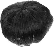 WEKADRIN Men Short Hair Patch Toupee Realistic Lightweight Hairpiece for Bald Spots Comfortable Synthetic Hair Wig Quick and Easy Application Natural Look for Middle Aged Men