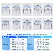 10 Packs Dental Ortodoncia Super Elástica Niti Alambre de Arco Redondo Form