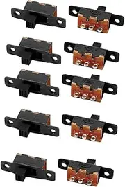 uxcell 10Pcs SS-12F16 2 Position 3P SPDT Micro Miniature Slide Switch Latching Toggle Switch