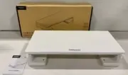 Olmaster Stylish Foldable Monitor Stand White Adjustable Width Storage Drawer
