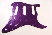 Purple Aluminum Diamond Plate SSS Strat Pickguard Fits Fender Stratocaster