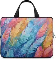 Laptop Case Sleeve Shockproof Computer Carrying Bag Hand Drawn Feathers Notebook Case Cover Laptop Bag Water Resistant Computer Cases Tablet Briefcase for Travel Business 12 Inch