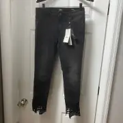 ONLY Carmen Black/Grey Skinny Lace Embroidered Jeans BRAND NEW WITH TAGS size 28