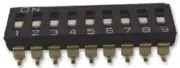 Omron DIP SWITCHES 5Pcs 500V AC 25mA 9-Way 9P Slide Actuator, Surface Mount