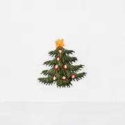 Eri Textiles Christmas Tree Cocktail Napkins Set of 6 Collectible Handmade - NEW