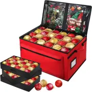 LHMTQVK 72-4" Large Christmas Ornament Storage Box, 600D Fabric, Christmas St...