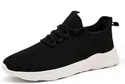 [IEBPEH] Men's Shoes, Lightweight Sports Shoes, Trainers, Running Shoes, Casual Shoes, Slip-On Shoes, Breathable Walking Shoes, Tennis Shoes, Black, EU 39, q Black and White, 7.5 AU