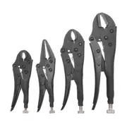 4Pcs Locking Pliers Set Steel Heavy Duty Serrated Mole Grips Wrench Kit Tool Box