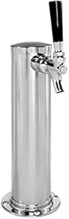 Single Tap Chrome Draft Beer Kegerator Tower - 2 1/2 Diameter