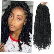 9 Packs Passion Twist Crochet Hair 14 Inch Pre Looped 14 Inch (Packs of 9) 1B