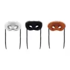 Fur fox facial mask props half face Venetian party mask for