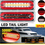 OZNALA 12V-24V LED Tail Lights 2PCS Sequential Indicator Trailer Ute Caravan Truck Stop