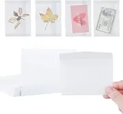 100 Pcs Glassine Envelopes, 7x10cm / 3.9 x 2.7 Inches Clear for Seeds, Coin Collecting, Lottery Ticket, Stamp Card - White Translucent Paper Holder With Mini Window
