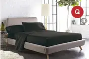 Queen Size Black Color 1000TC 100% Cotton Fittd Sheet Flat Sheet Pillowcase Set