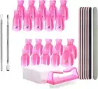 Nail Polish Gel Remover Tools Kit with Hand and Toe Nail Clips, 100 Nail Remover