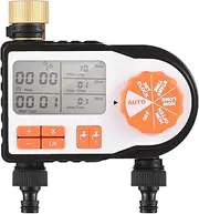 Digital Automatic Watering Timer with 2 Hose Connectors Programmed Garden Irrigation Timer Faucet Sprinkler Intelligent Irrigation Controller for Lawn Farmland Courtyard Greenhouse