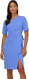 [Adrianna Papell] Women's Draped Knit Crepe Dress