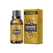 1-5Pcs Organic Ginger Oil, Natural Ginger Oil Belly Drainage Ginger Oil, Body Massage Organic Ginger Essential Oil for Swelling and Pain Relief 1Pcs