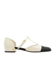 Salvatore Ferragamo T-Strap Ballet Shoes US9.5,US5.5 Mascarpone/Black