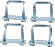 Perfeclan 4x U Bolt Brackets Leaf Spring Clamps Easy to Install Portable Multipurpose Hardware Heavy Duty for Trailers Marine Boat, 6.67x10.5 cm