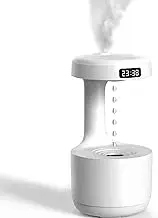Antigravity Humidifier, Water Droplet Humidifier, 600ml Cold Mist Diffuser, Household Humidifier with Color Led Ambient Light and Temperature and Humidity Display, Suitable for Bedrooms 、Kid's Rooms