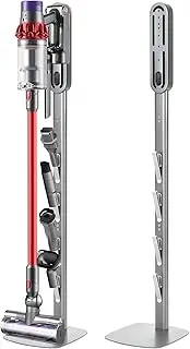 [SIOMK] Vacuum Stand for Dyson Gen5 V15 V12 V11 V10 V8 V7 V6, Drill-Free Standing Dock with Conceal Cables & Space-Saving Design, Stable Metal Organizer for Cordless Cleaner & Attachments, Easy Assembly
