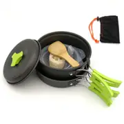Nevenka Camping Cookware Mess Kit with Storage Bag-Green