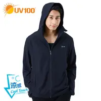 在飛比找蝦皮商城優惠-【UV100】 防曬 抗UV-涼感輕量連帽男外套-帽沿款(A