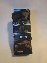 RUSSELL BOYS Performance 3 pk CREW SOCKS Size M 9 - 2.5 Arch Support Dri Power