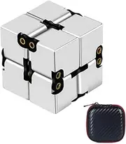 Infinity Cube, Aluminum Alloy Metal Infinity Cube Fidget Toy to Stress Relief Gifts for ADHD OCD for Kids and Adults