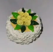 Dollhouse Peach Yellow Rose Cake Decorated Layer Dessert