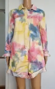 NEW ONE TEASPOON TYE DYE PROPHECY JUMPSUIT S 4 8 $270 DENIM WOMEN ROMPER