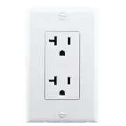 PC Double-connection Power Socket Switch, US Plug, Round White UL Single Control