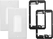 WOONEKY Pcs Brush Wire Management Panel Brush Cable Entry Plate Cable Outlet Plate for Home Theaters Offices Install Tools Included