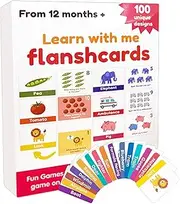 Number Flash Cards | Words Flashcard Set of 100 - Word Number Learning Flash Cards for Early Education Preschool Activities for Kids Aged Over 1