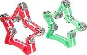 Kisangel 2Pcs Plastic Five Pointed Star Hand Rattle Engaging Percussion Rattle for Developing Musical Rhythm and Sensory Skills for Playtime