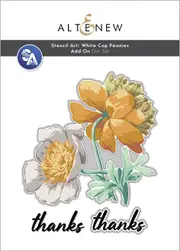 Altenew Stencil Art- White Cap Peonies Add-On Die