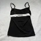 Diesel Black Tank Top Built In Bra Medium NWT DEADSTOCK Activewear Cute