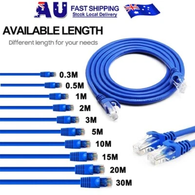 Ethernet LAN Cable CAT6 Fast Network Router Data Internet Extension Patch Lead