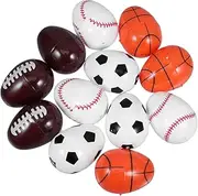 Hoement 12pcs Fillable Open Basketball Easter Egg Decorations Sports-themed Treat Containers for Hunts