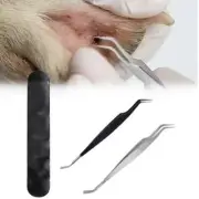 Tick Removal Tool for Pets Stainless Steel Pet Flea Removal Tool 2-in-1 Tick