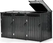 [PlantCraft] Triple Steel Wheelie Garbage Bin Storage Shed, Enclosure with 3 Opening Doors