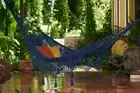 Authentic King Mexican Deluxe Outdoor Undercover Cotton Hammock in Blue
